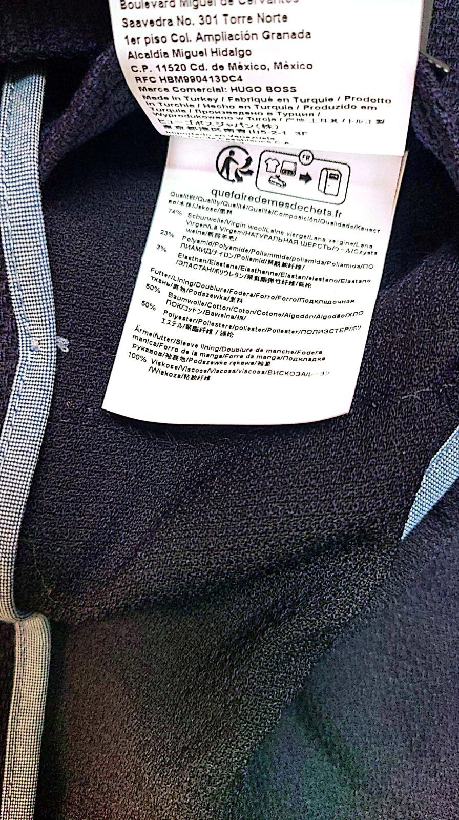 $765 BOSS Double Breasted Slim Fit Jacket Wool Blend Stretch Italian Fabric -38R