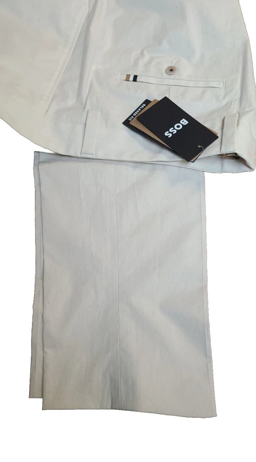 BOSS Perin Casual Pleat Front Pants in Stretch Cotton - Relaxed Fit - Size 34