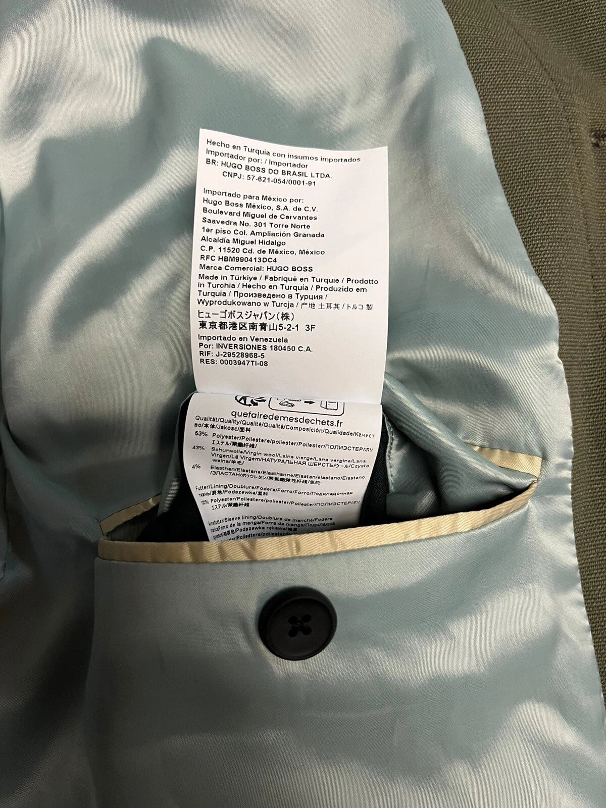 HUGO BOSS Wool Blend Jacket Performance Stretch Fabric Modern Fit - Size 38R