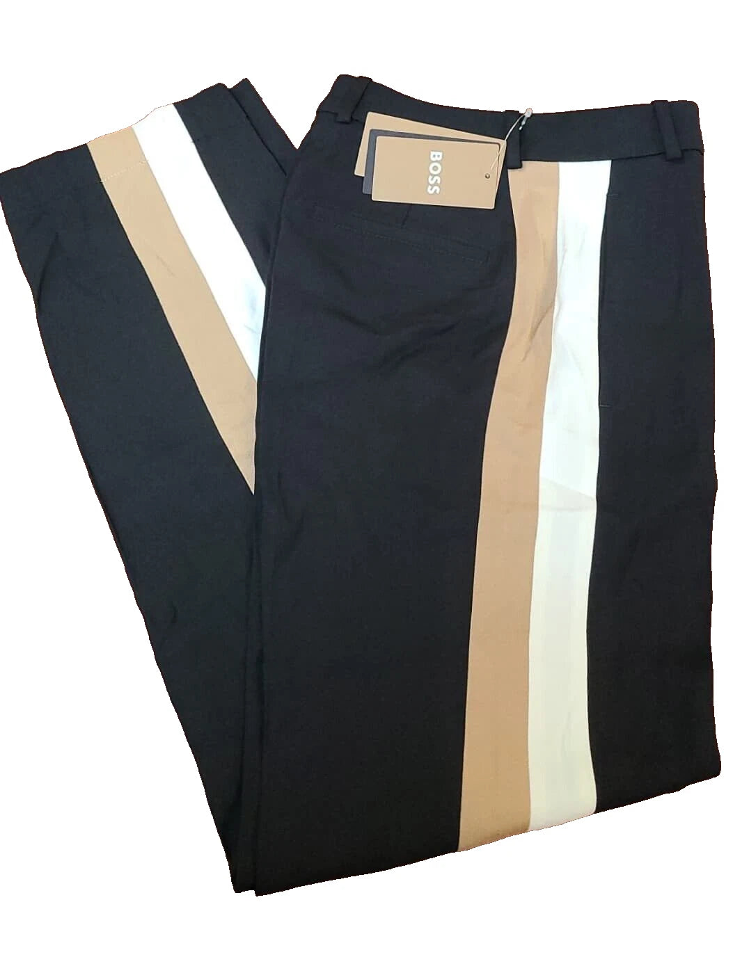 $348 - HUGO BOSS Stretch Twill Pants Regular Fit Signature Stripe - Size 4 / 26