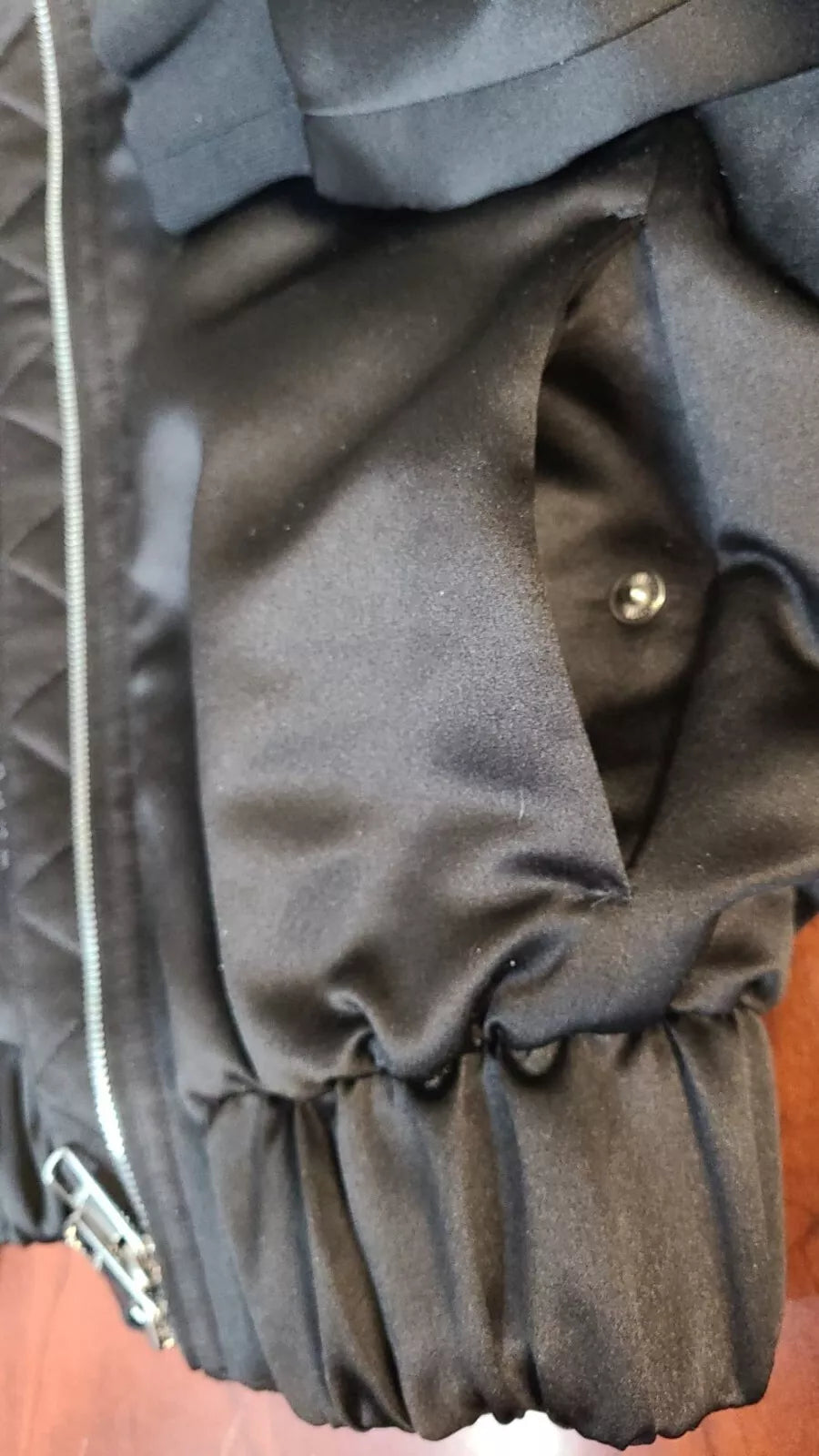 BOSS Women PANDELLA Satin Bomber Jacket in Black- Size 4 / 26