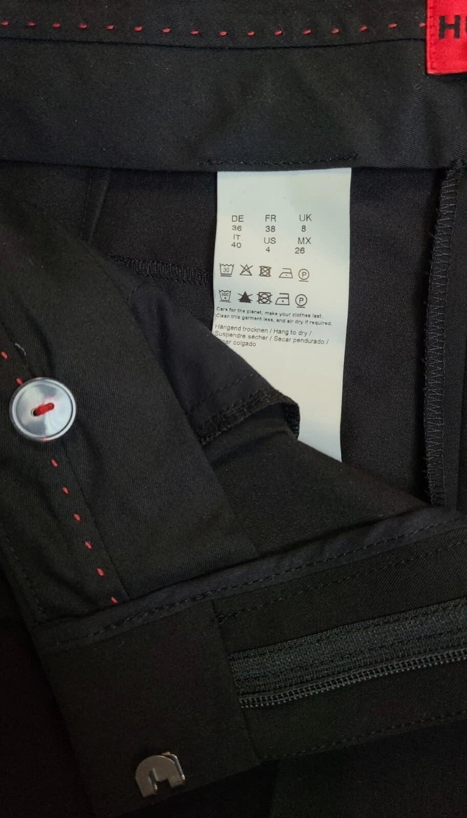 HUGO BOSS Herika Wide Leg Pants w Pockets in Black - Size 4 /26