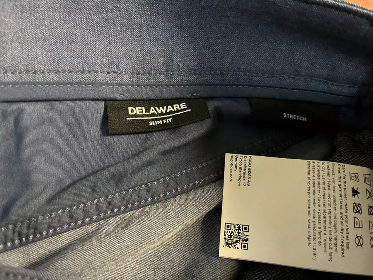 BOSS Delaware3 Performance Stretch Jeans Comfort Slim Fit Blue - Size 32 x 32