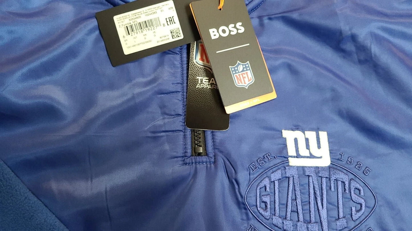 BOSS X NFL NY Giants Quarter Zip Pullover Sweatshirt in Blue - Size L