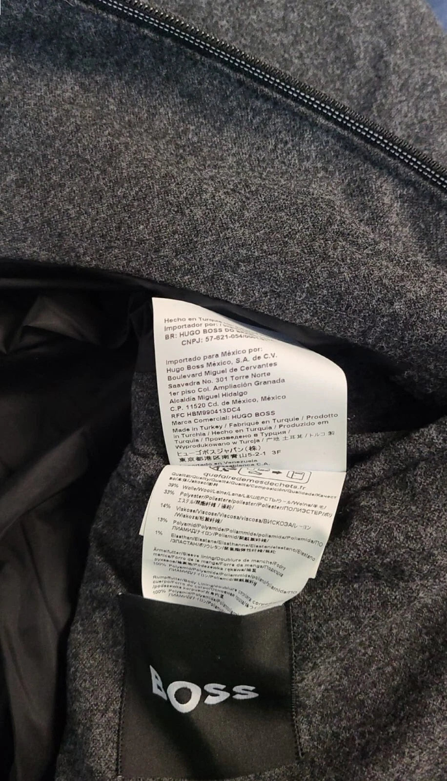 $595 - Boss Slim-Fit Bomber Jacket Performance Stretch Wool Blend - Size 38R