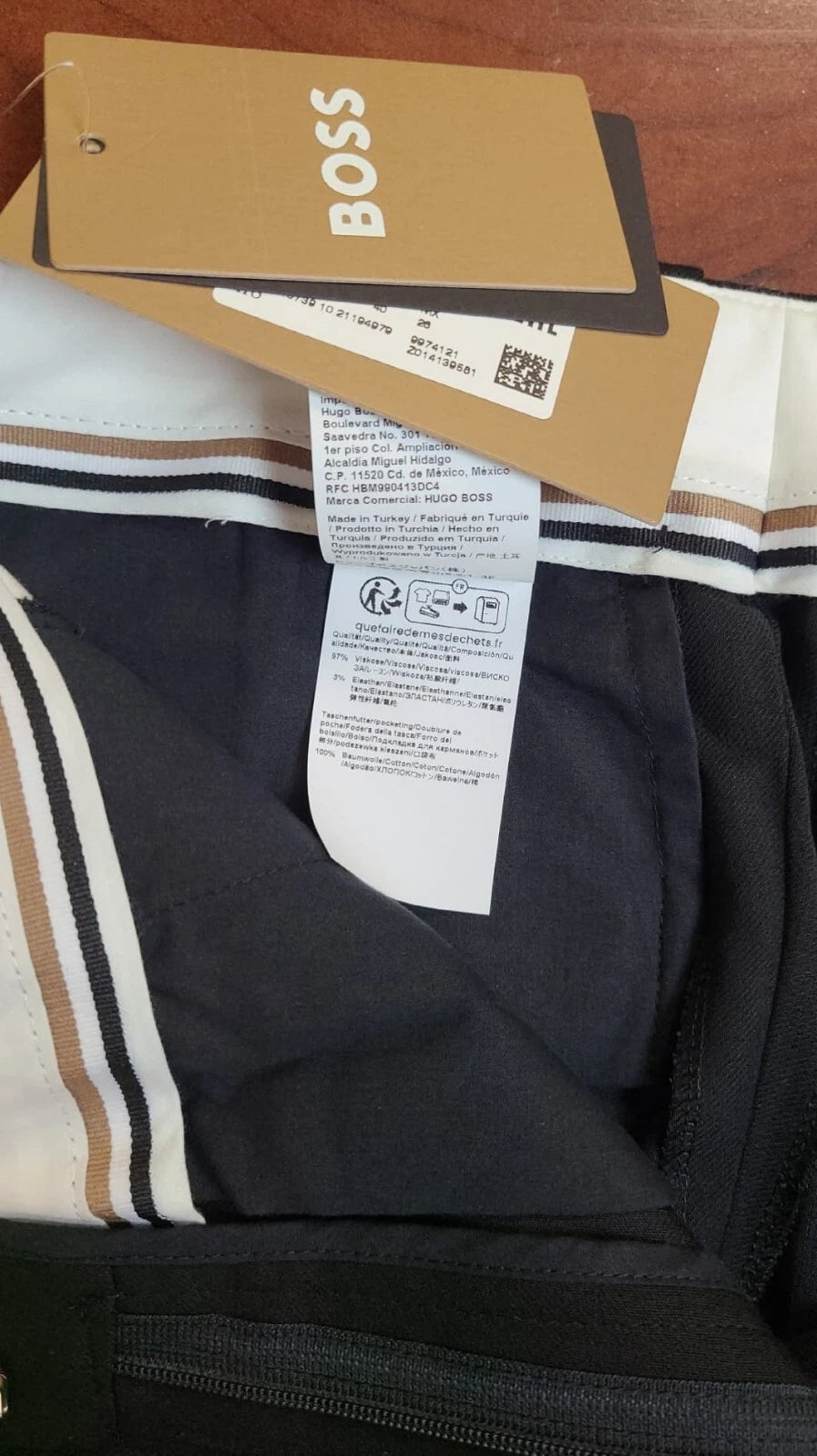 $348 - HUGO BOSS Stretch Twill Pants Regular Fit Signature Stripe - Size 4 / 26