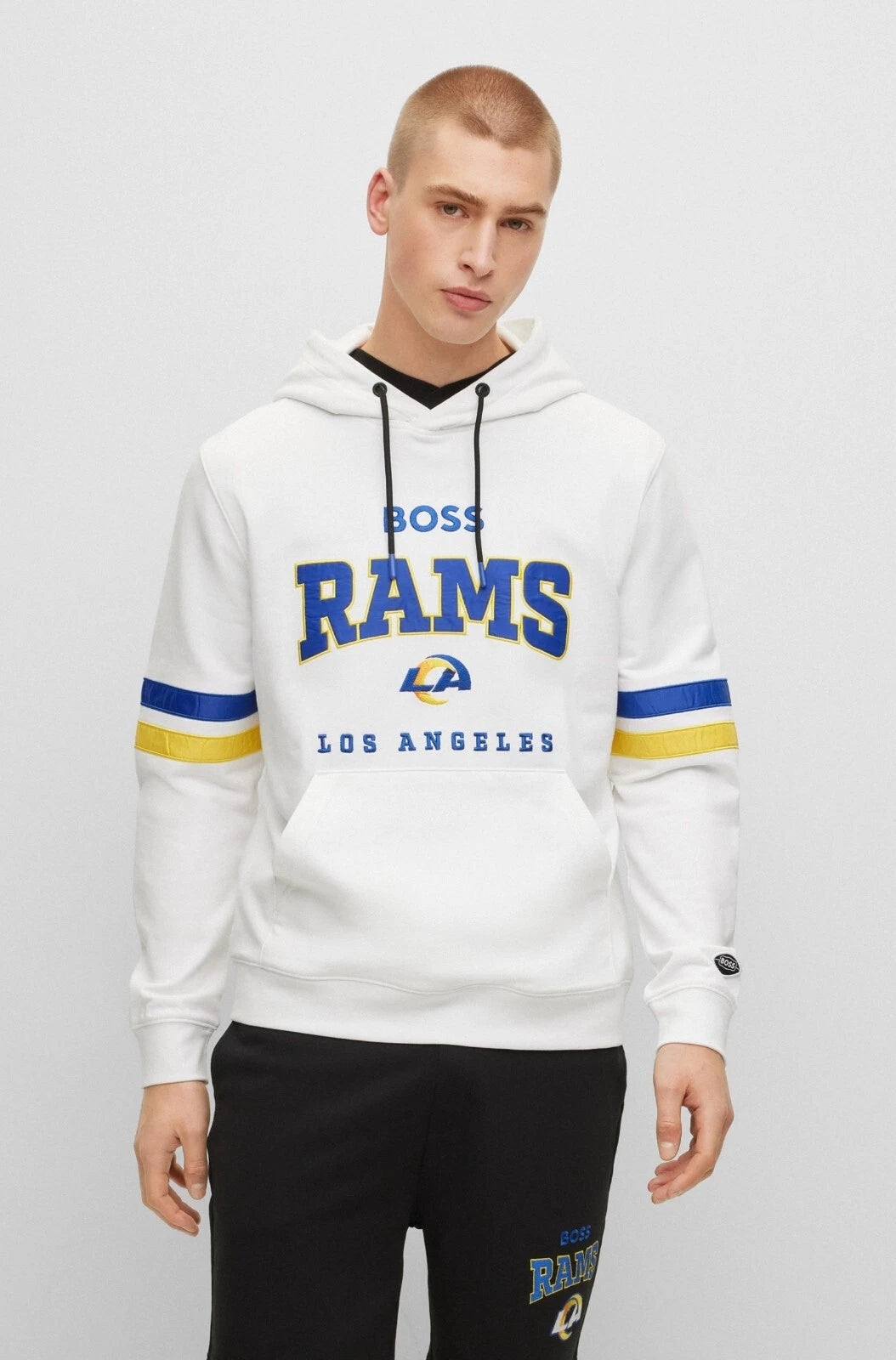 BOSS X NFL Sport Los Angeles Rams Cotton Sweatshirt Hoodie Regular Fit - Size M