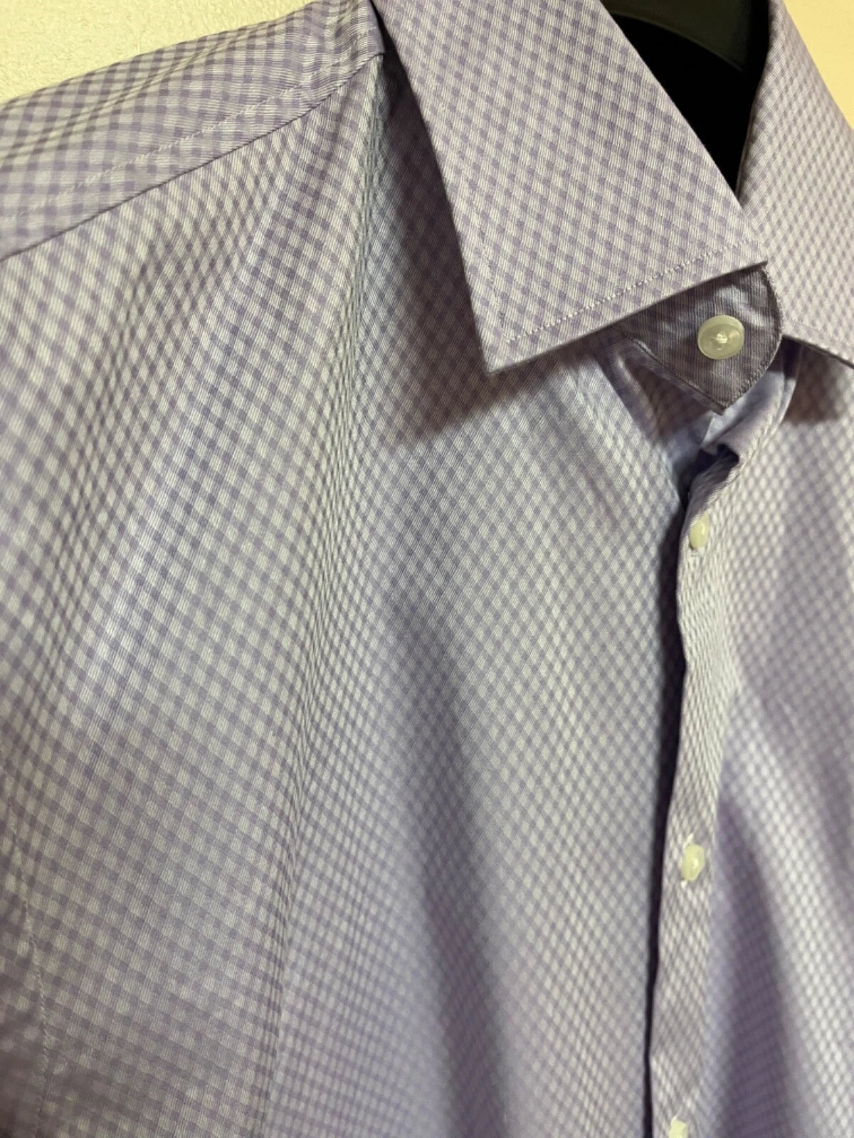 BOSS Hank Dress Shirt in Stretch Cotton Easy Iron Slim Fit Lavender - 15.5 / 39
