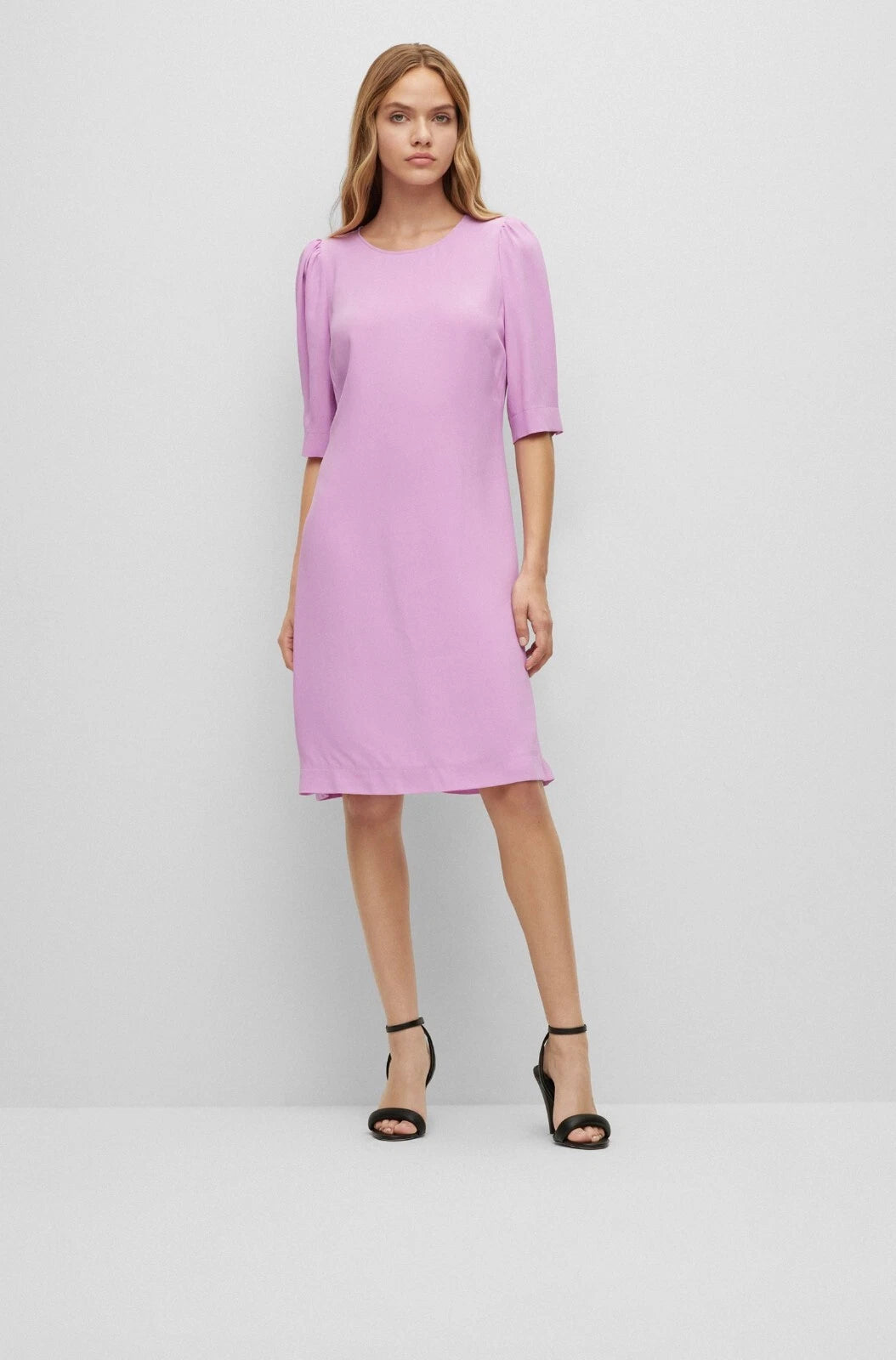 $495 - HUGO BOSS Short Sleeve A-Line Dress in Pink - Size 4 / 26 - MX