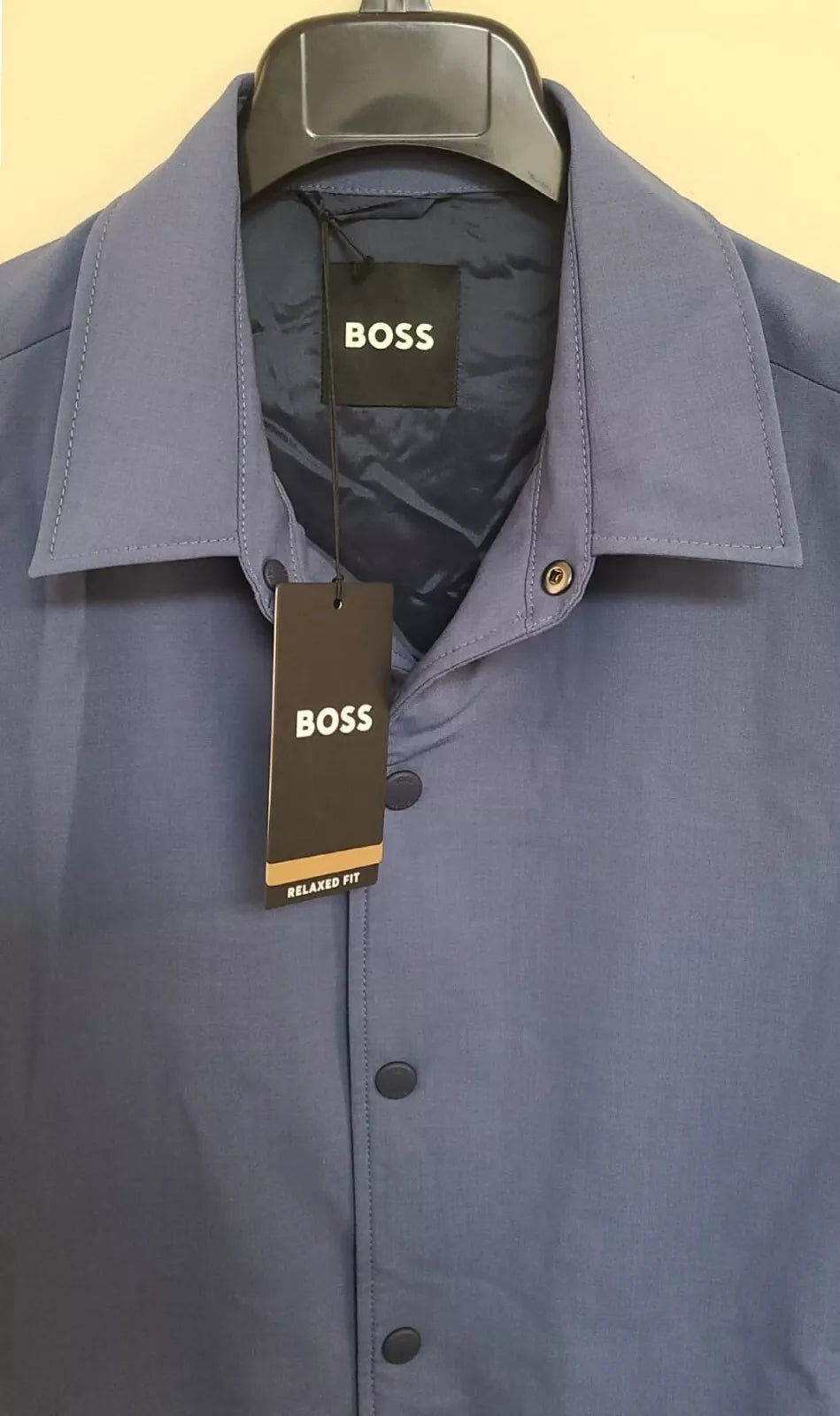 $595 - BOSS Performance Stretch Jacket in Wool Blend Relaxed Fit Blue - 38R