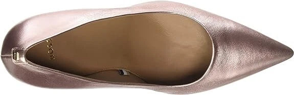 BOSS Women Stiletto Pumps Rose Gold Leather Dress Shoes Italy - Size 7 / 37