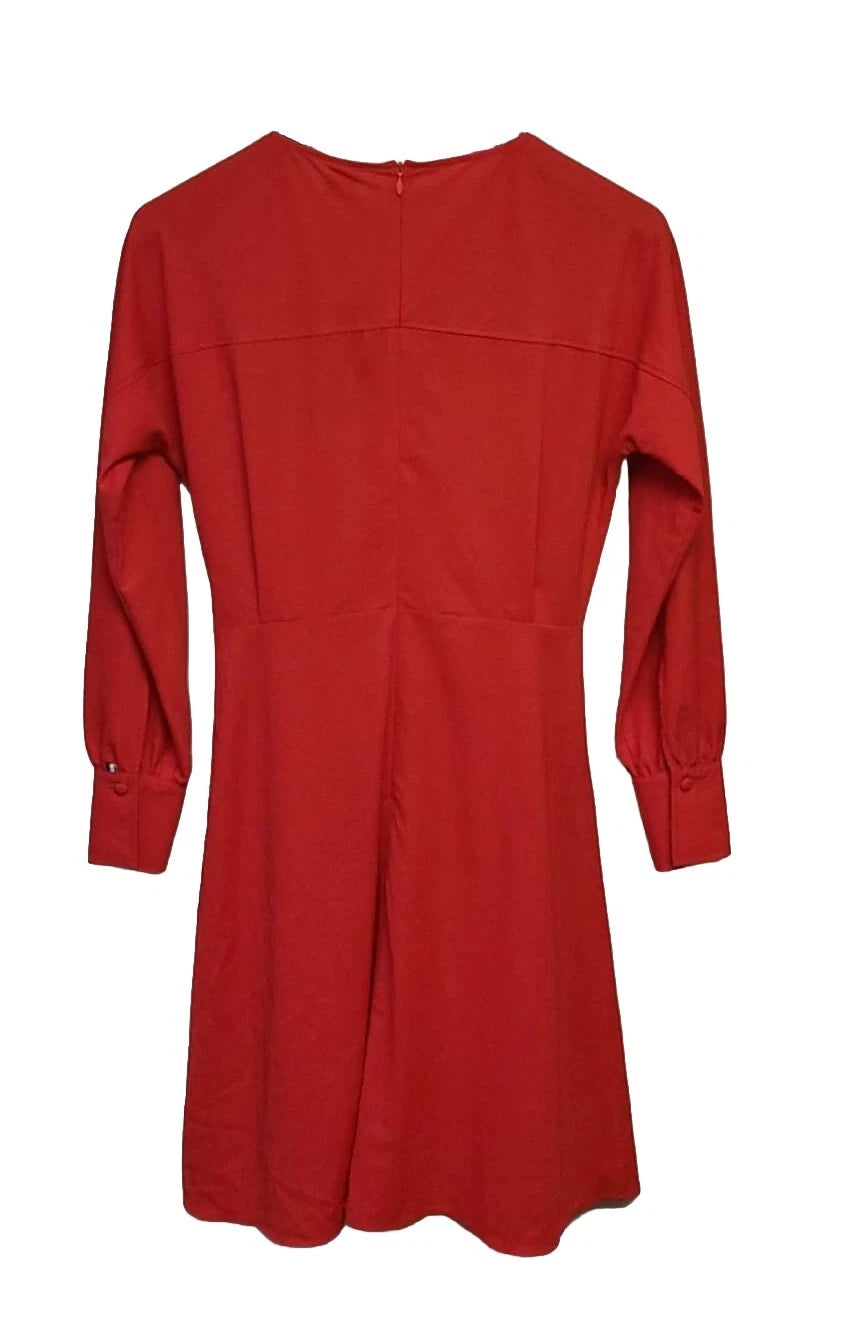 $398 - BOSS Danbena Knee Fit Flare Dress Cutout Front Chest - Size 4 /26
