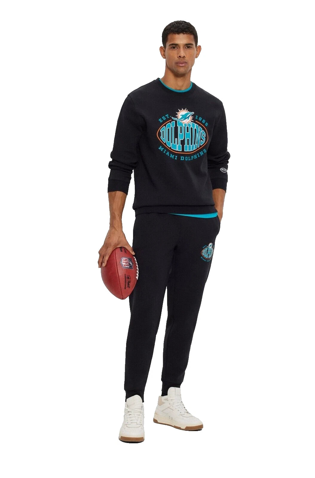 BOSS X NFL Sport Miami Dolphins Crewneck Sweatshirt Comfort Stretch - Size M