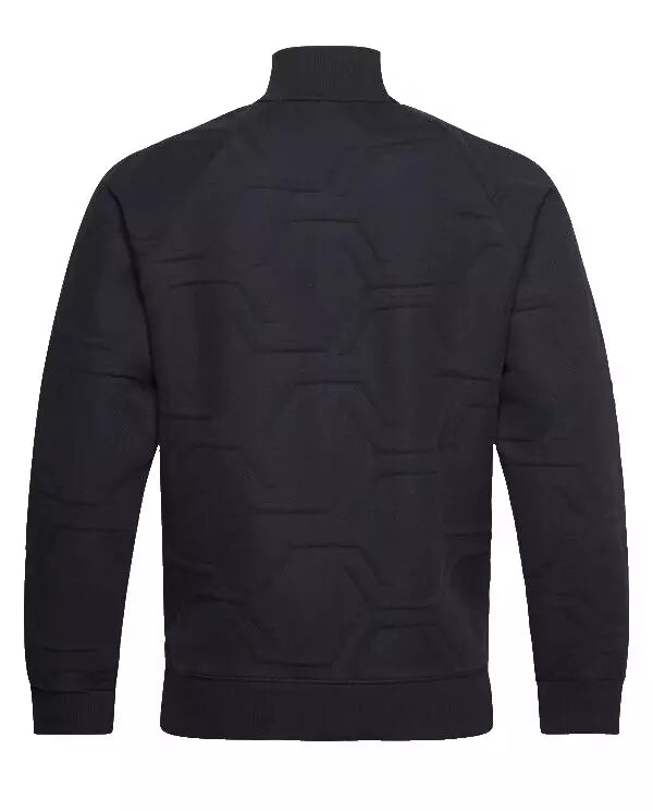 BOSS Skaz HexaQuilt Zip Sweatshirt Track Cotton Jacket with Logo Dark Blue - M