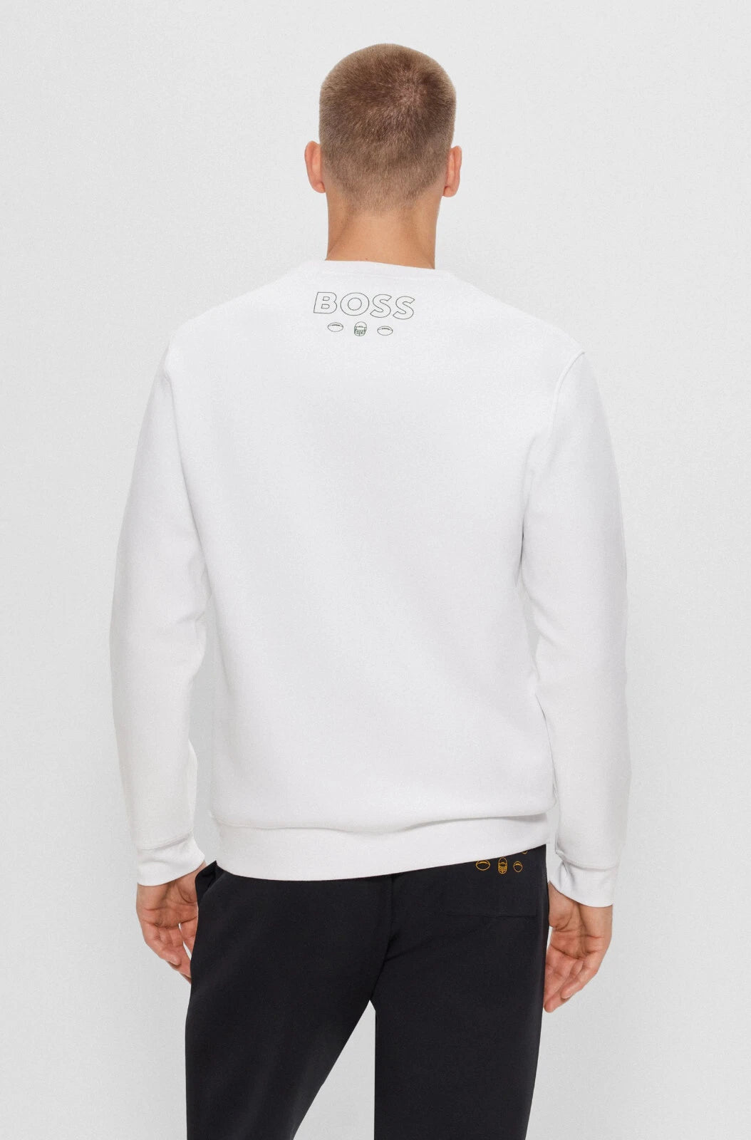 BOSS X NFL Green Bay Packers Crewneck Sweatshirt Regular Fit in White - Size L