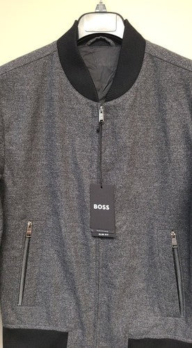 $595 - Boss Slim-Fit Bomber Jacket Performance Stretch Wool Blend - Size 38R