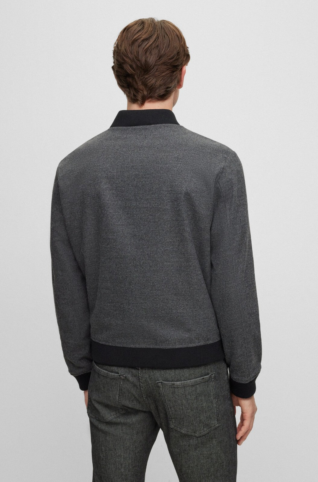 $595 - Boss Slim-Fit Bomber Jacket Performance Stretch Wool Blend - Size 38R