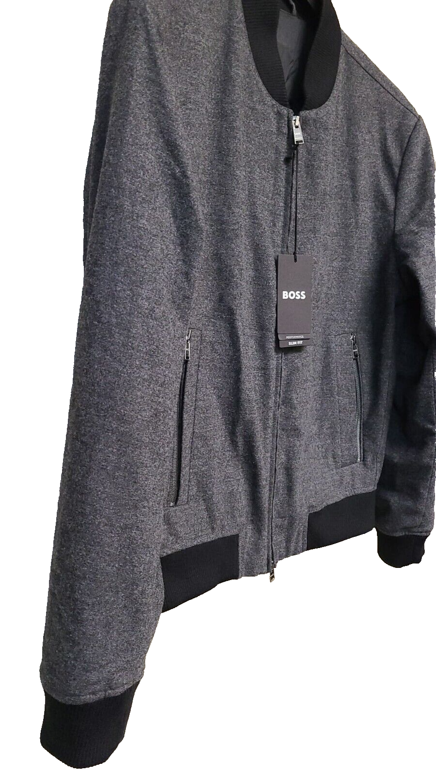 $595 - Boss Slim-Fit Bomber Jacket Performance Stretch Wool Blend - Size 38R