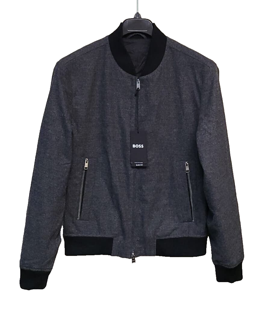 $595 - Boss Slim-Fit Bomber Jacket Performance Stretch Wool Blend - Size 38R