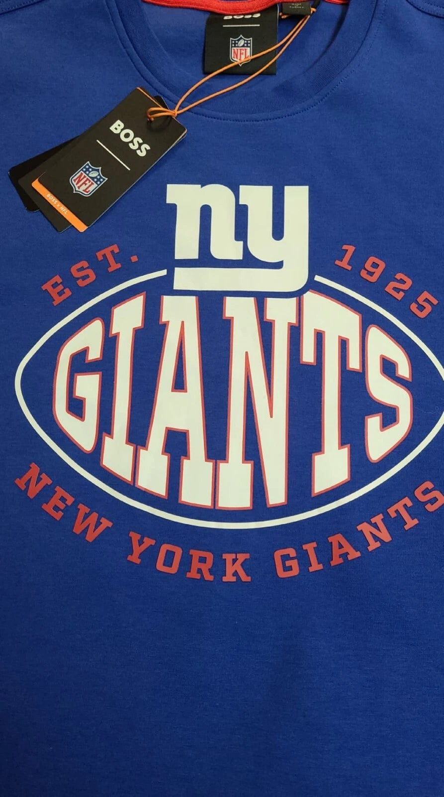 BOSS X NFL Sport NY Giants Blue Crewneck Sweatshirt Comfort Stretch - Size M
