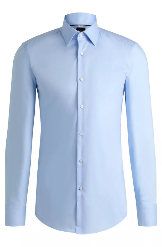 BOSS Hank Cotton Dress Shirt in Easy Iron Slim Fit Made in Italy  - 15.5 / 39