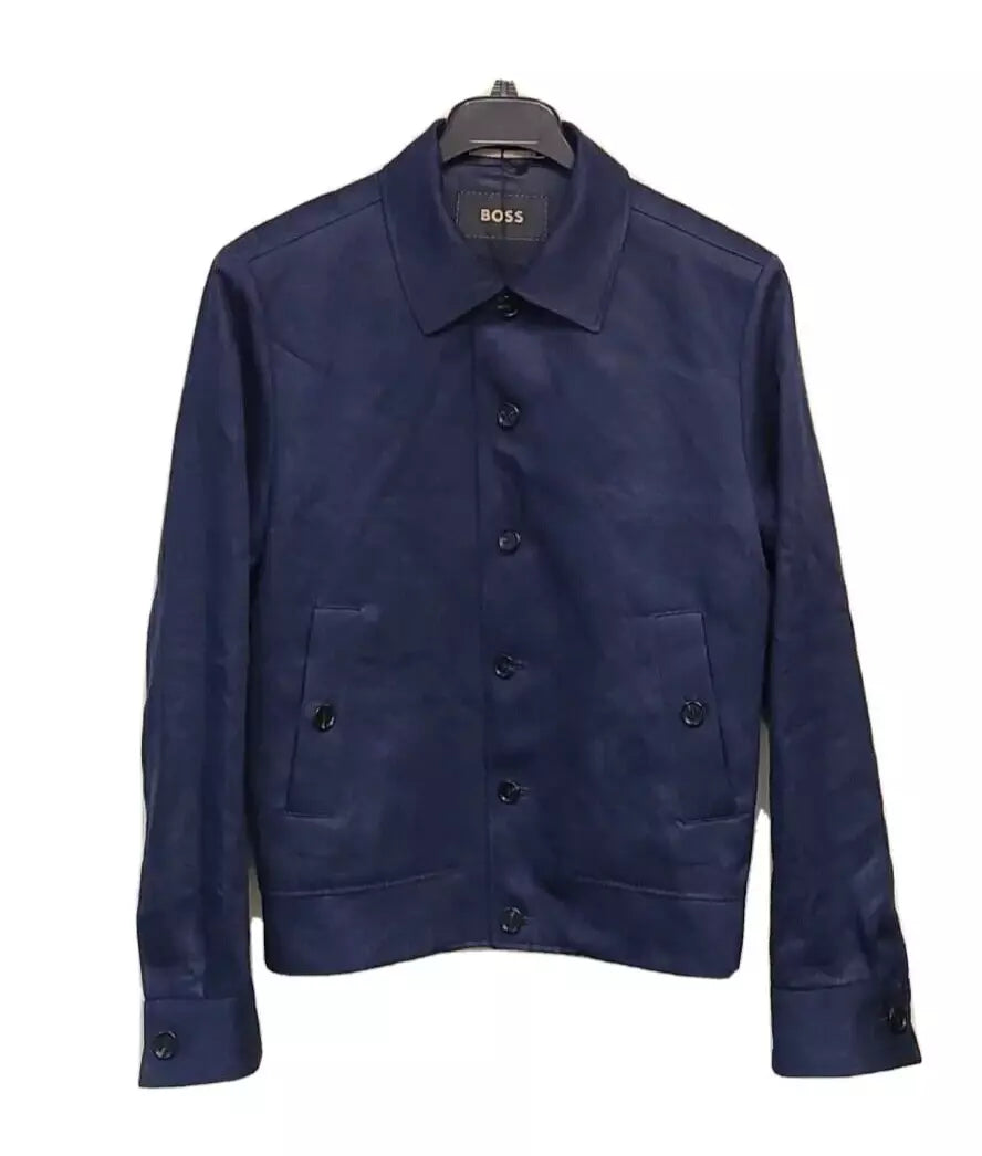 $1,395 - BOSS Slim Fit Luxury Jacket Coat in Pure Linen Zegna Fabric - Size 38R