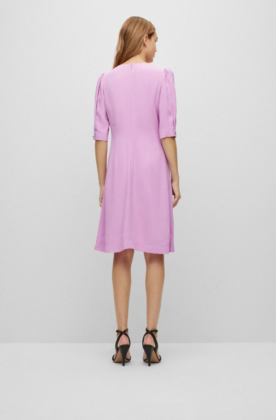 $495 - HUGO BOSS  Short Sleeve A-Line Dress in Pink - Size 4 / 26 - MX