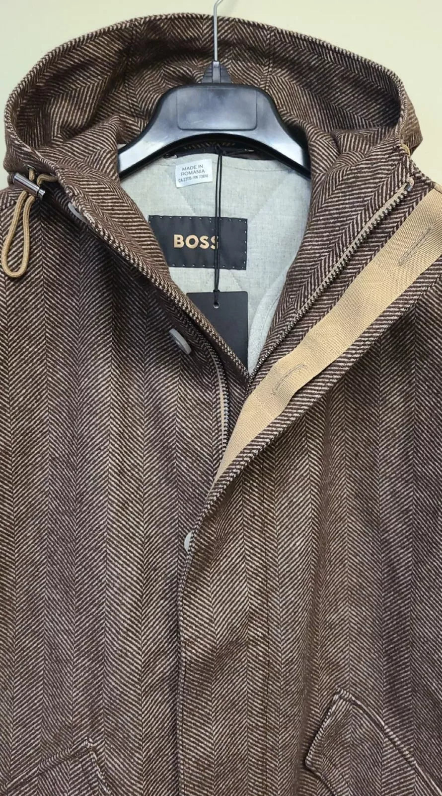 BOSS 2-in-1 Hooded Coat Parka Jacket Wool Blend with Removable Vest - Size 38R