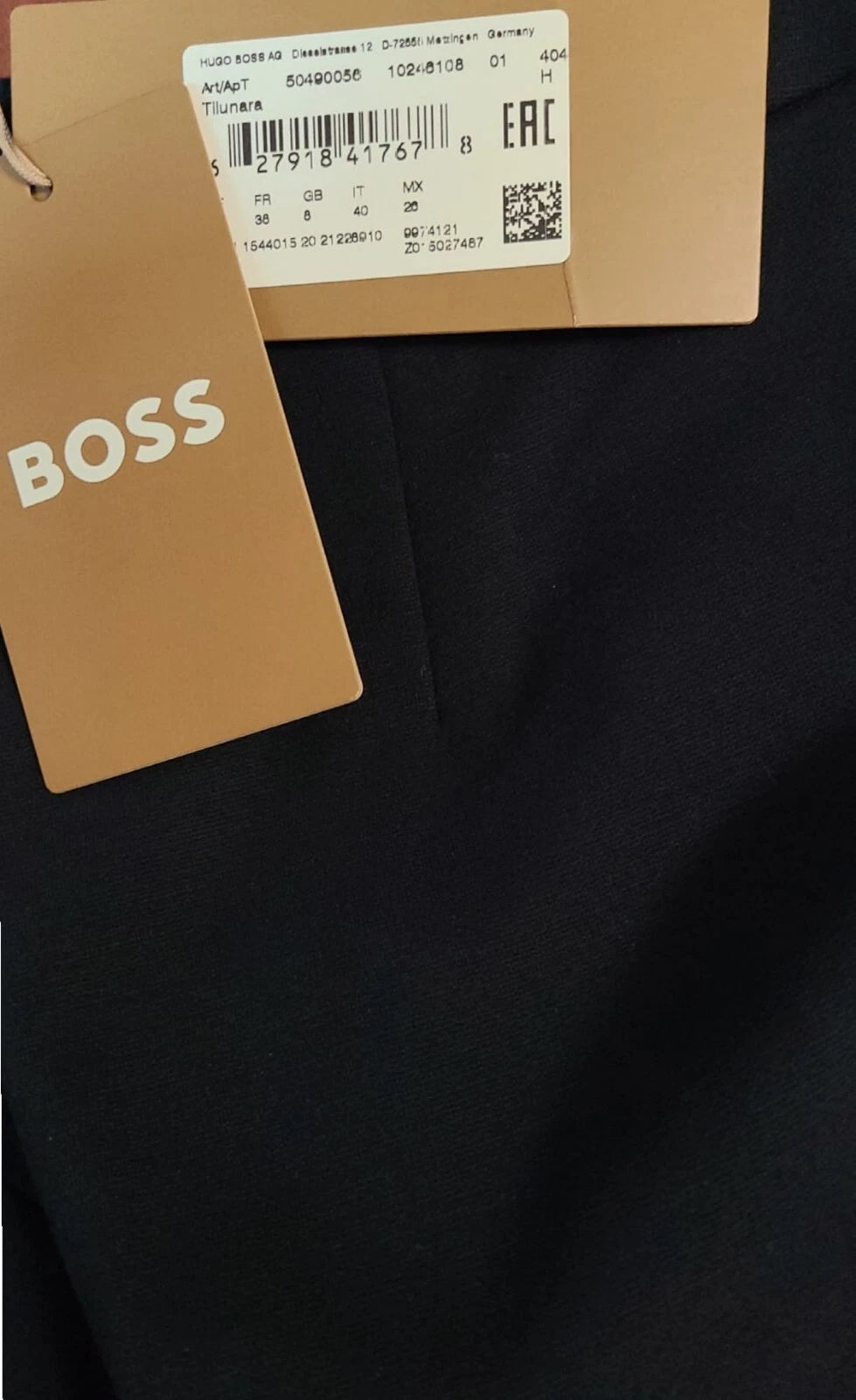 HUGO BOSS Women Tapered Leg Pants in Stretch Fabric - Regular Fit - Size 4 / 26