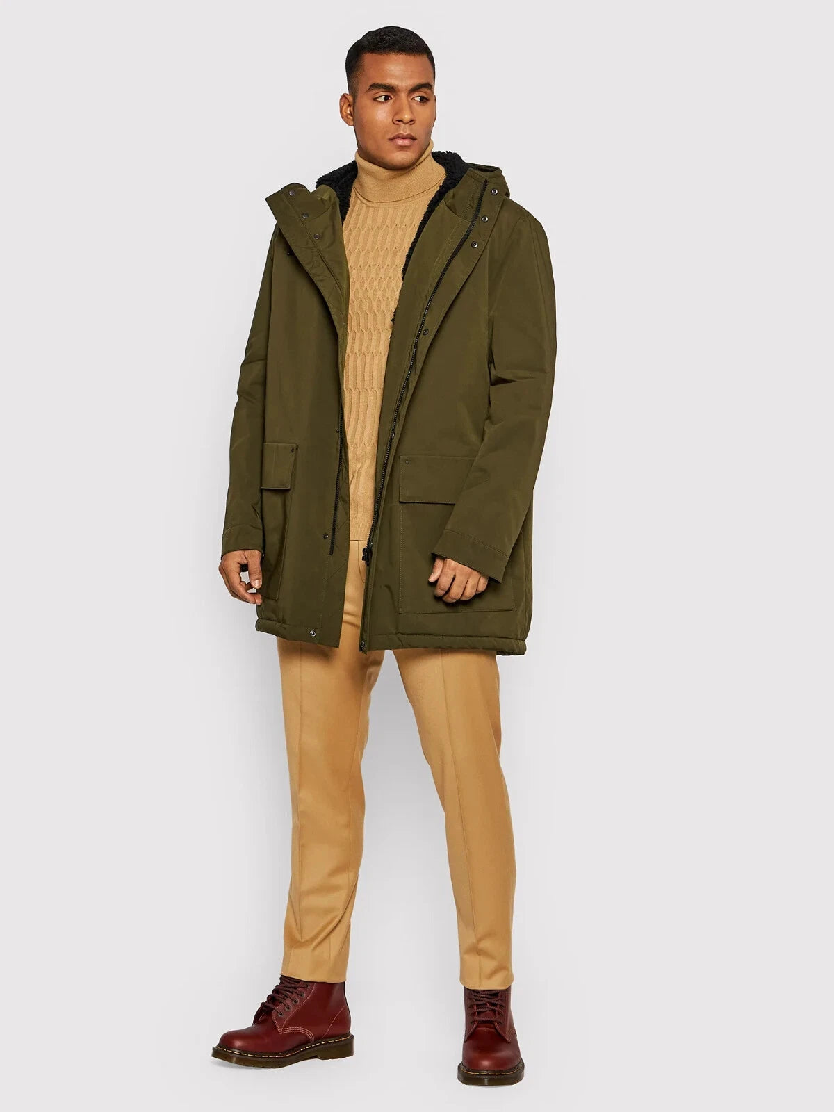 $545 HUGO BOSS Munk Transition Hooded Parka Jacket Relaxed Water Repellent - 36R