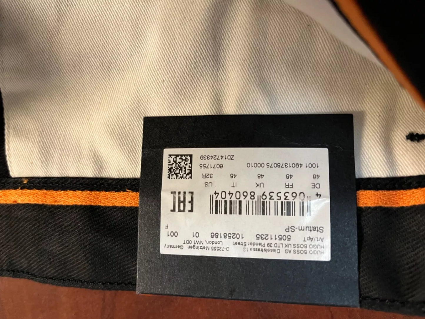 BOSS Casual Pants Chinos in Stretch Cotton Twill Relaxed Fit Black - Size 32R