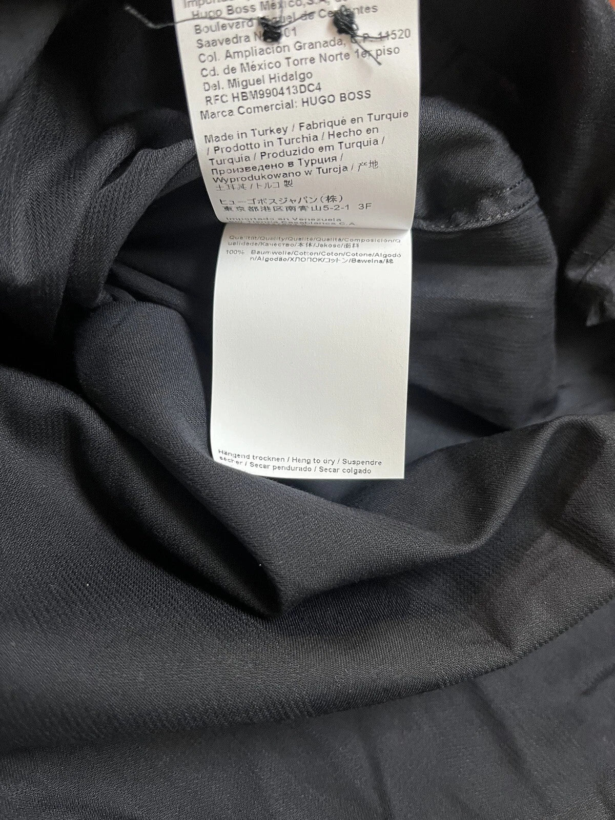HUGO BOSS Extra Slim Dress Shirt in Cotton Italian Fabric Black - Size 15.7 / 40