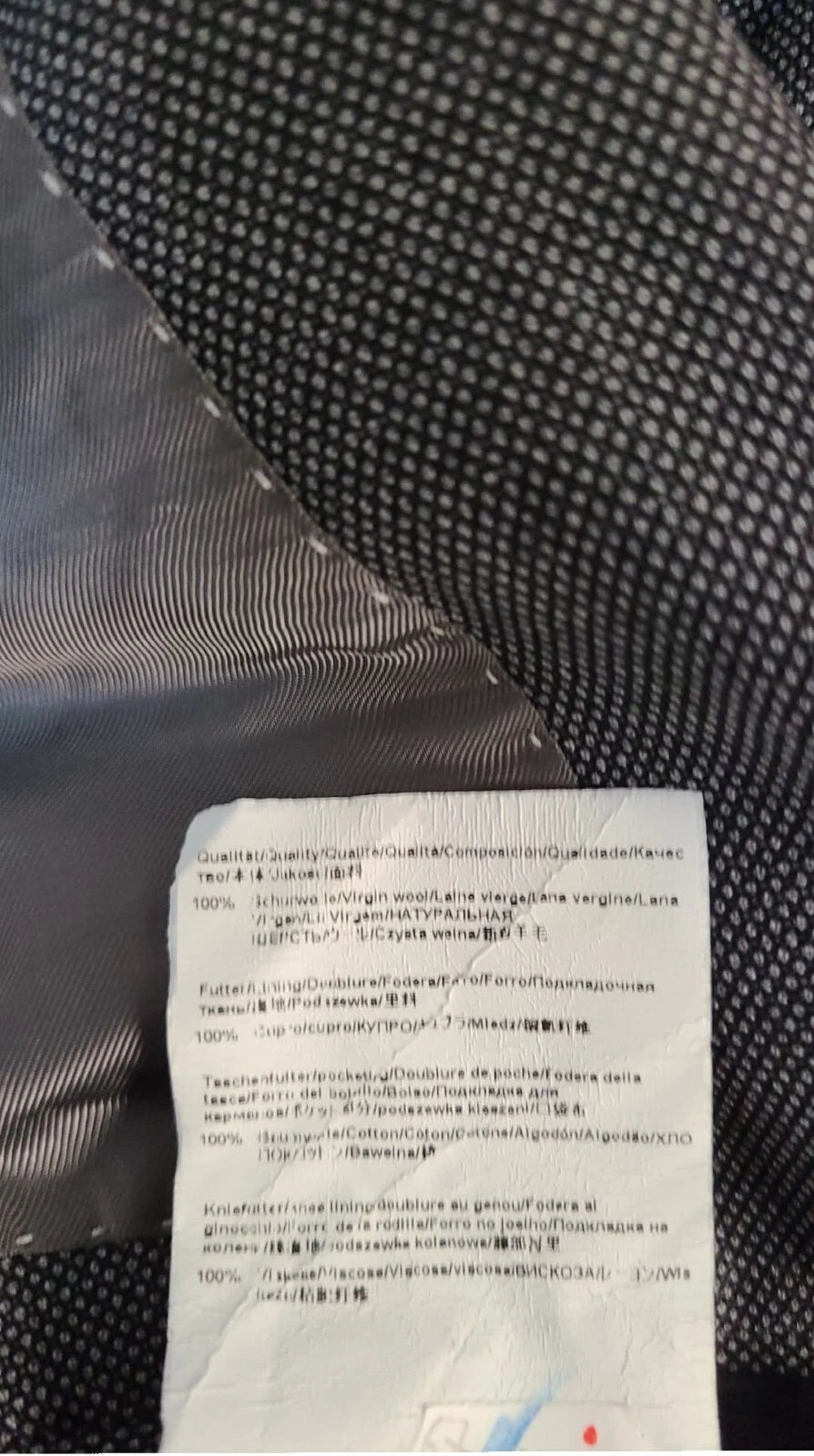 $795 - BOSS Tailored Blazer Jacket Micro Patterned Virgin Wool Gray - Size 38R