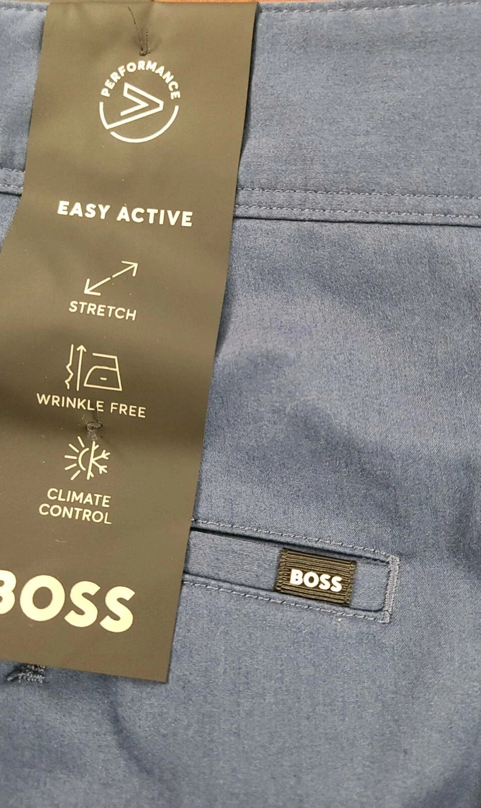 BOSS Performance Pants Easy Active Stretch Wrinkle Free Relaxed Fit - Size 38R