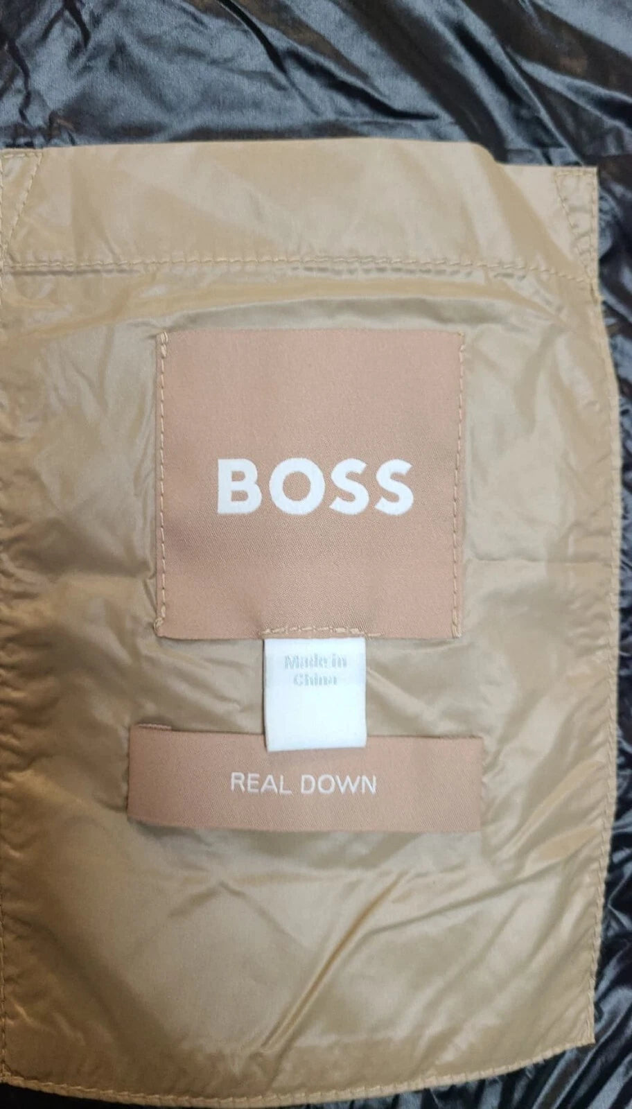 $595 - BOSS Petrana Real Down Quilted Long Jacket Parka with Hood - Size 4 / 26