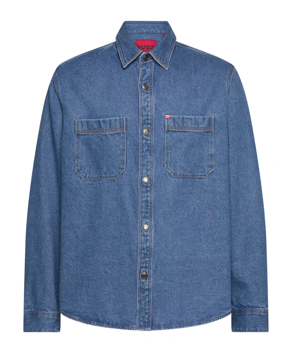 HUGO BOSS Oversized Denim Shirt Jacket in Blue Cotton Denim Relaxed Fit - Size M