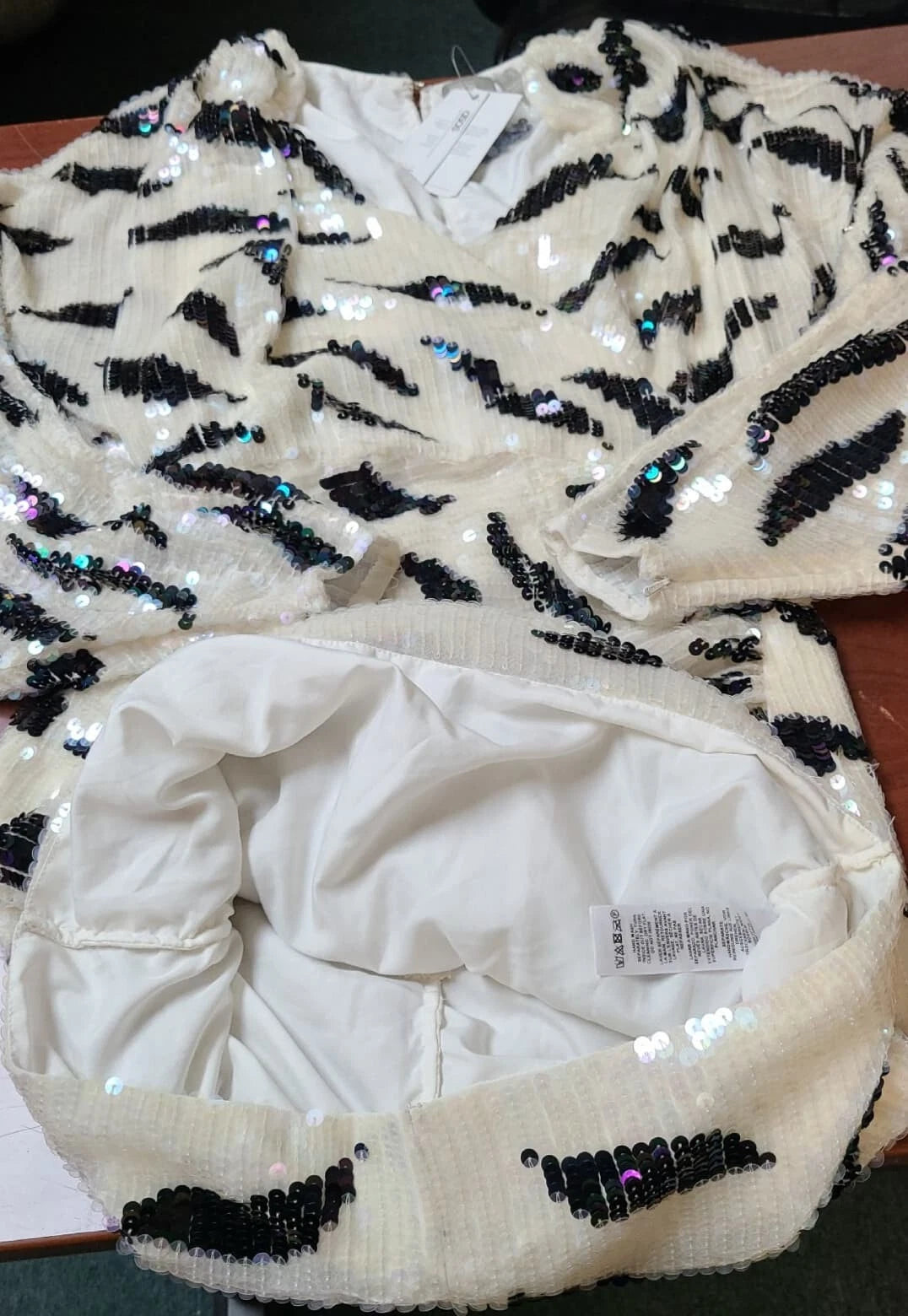 ASOS Full Sequin Mini Dress with Drape Front Detail - Size 4 US /8 UK - NWT