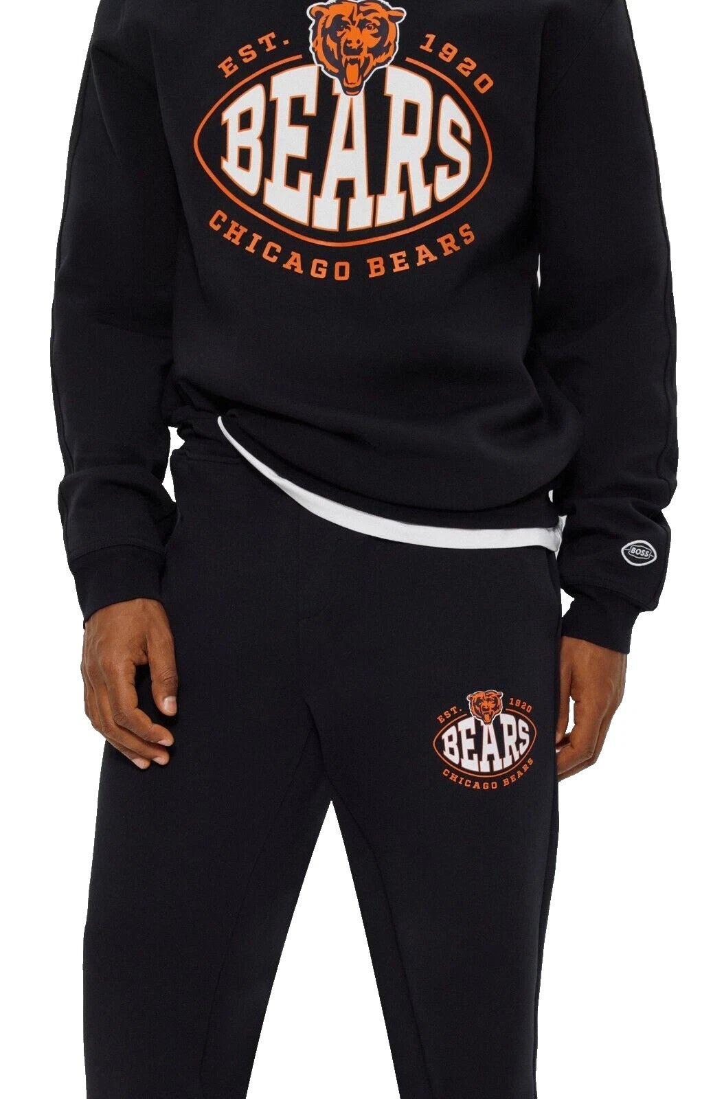 BOSS X NFL Chicago Bears Tracksuit Joggers Active Sweatpants in Black - Size M