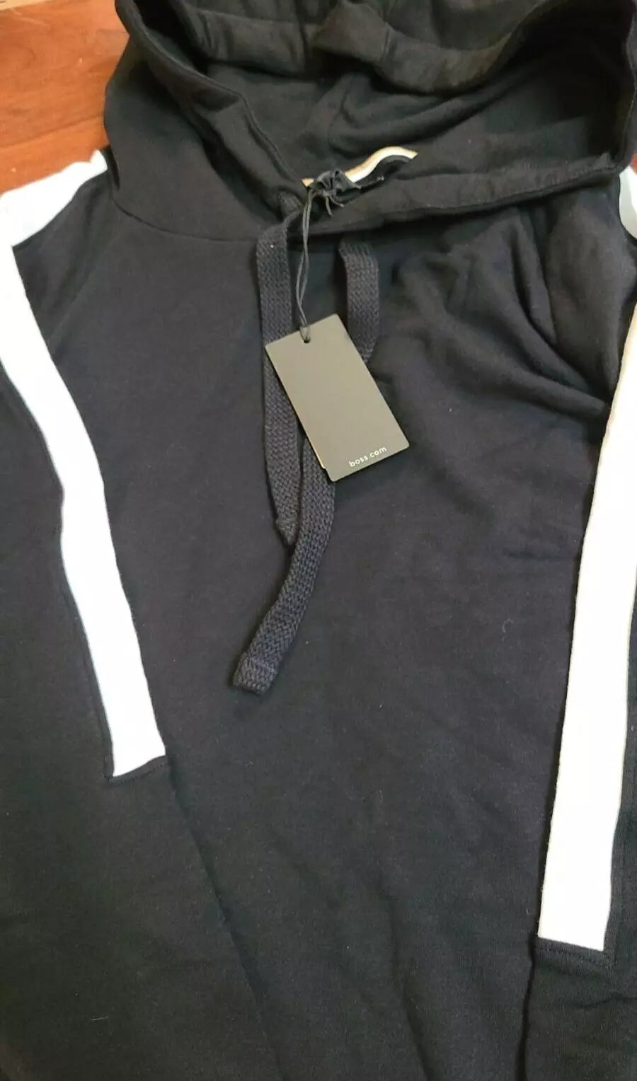 BOSS Black Hooded Sweatshirt Stretch Color-Blocked Contrast Logo Regular Fit - M