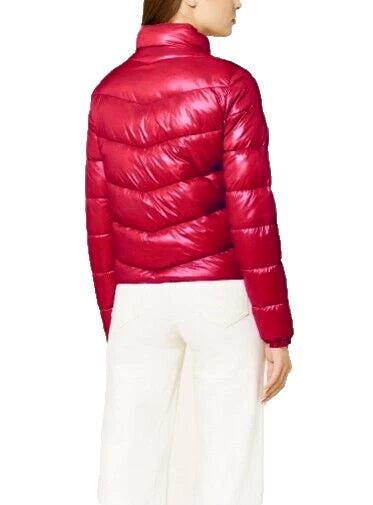 HUGO BOSS Padded Water Repellent Quilted Short Jacket in Red - Size 4 / 26