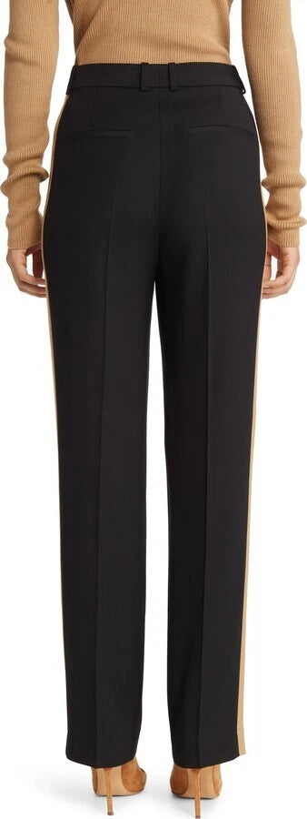 BOSS Women Wool Pants with Signature Stripe - Regular Fit - Size 4 / 26