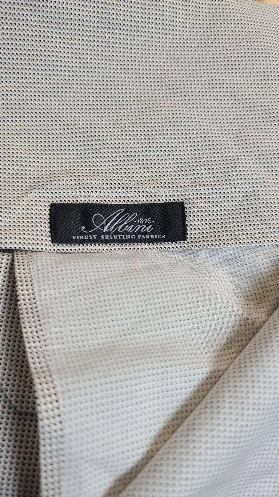 BOSS Tailored Long Sleeve Cotton Shirt Italian Fabric Patterned Slim -  M / 15.7