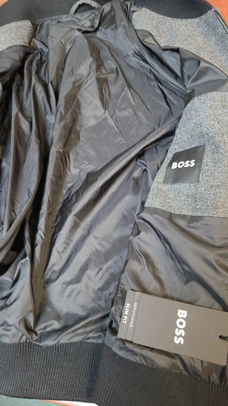 $595 - Boss Slim-Fit Bomber Jacket Performance Stretch Wool Blend - Size 38R