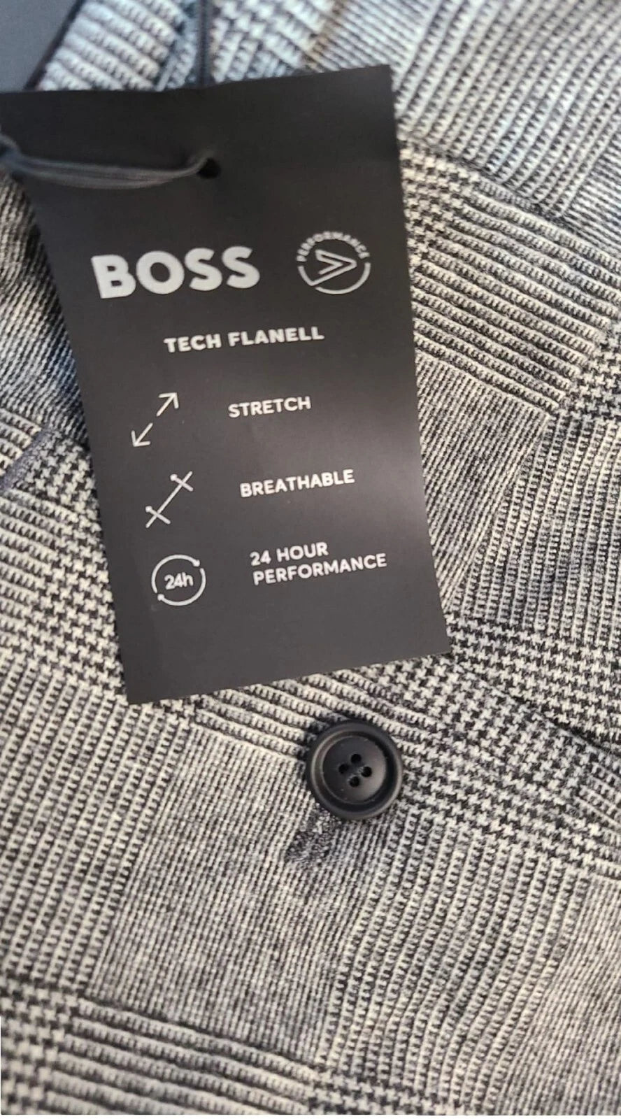 BOSS Relaxed Fit Pants in Performance Stretch Tech Flanell - Size 34R