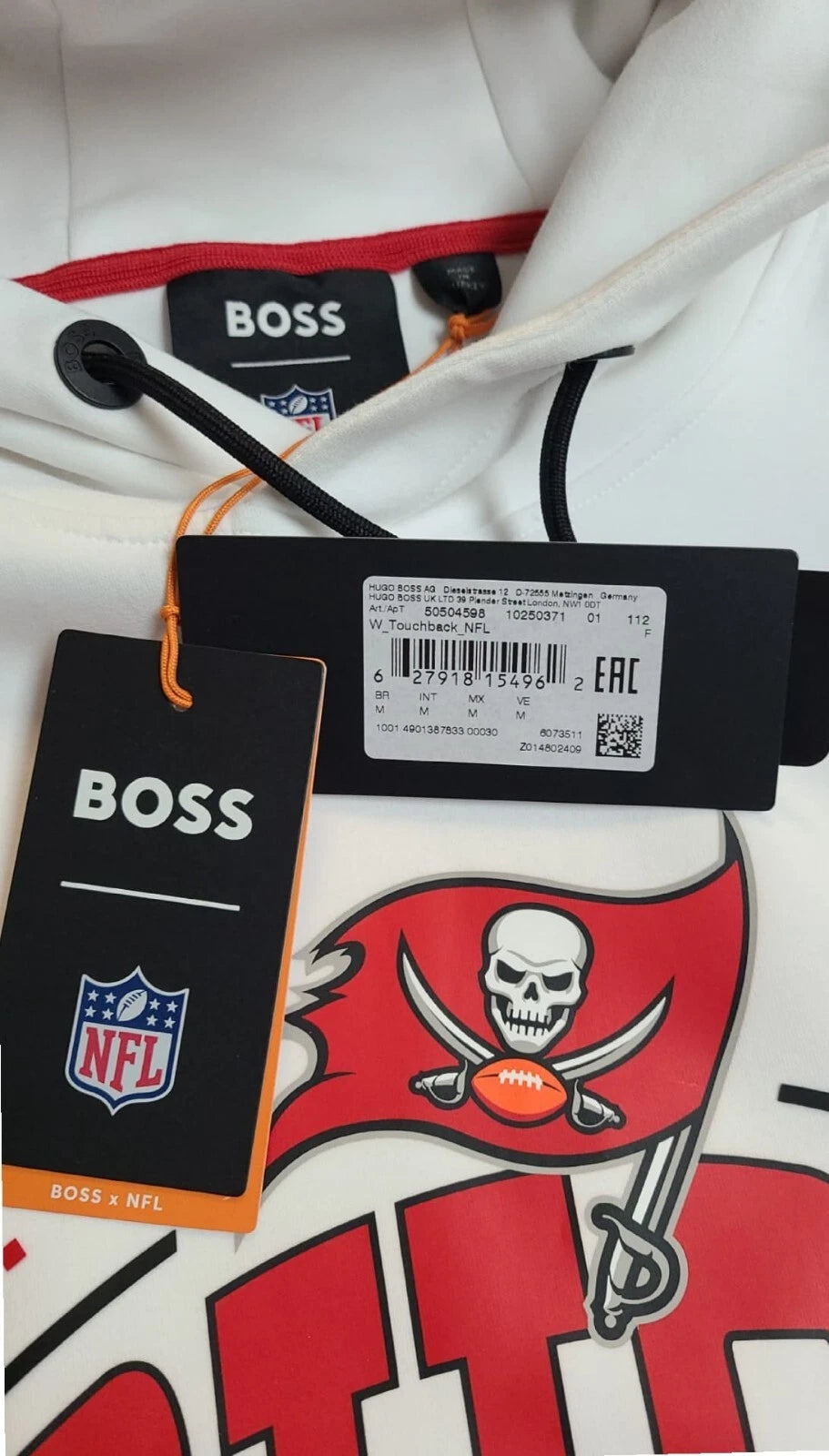 BOSS X NFL Sport Tampa Bay Buccaneers Hoodie Sweatshirt in Regular Fit - Size M