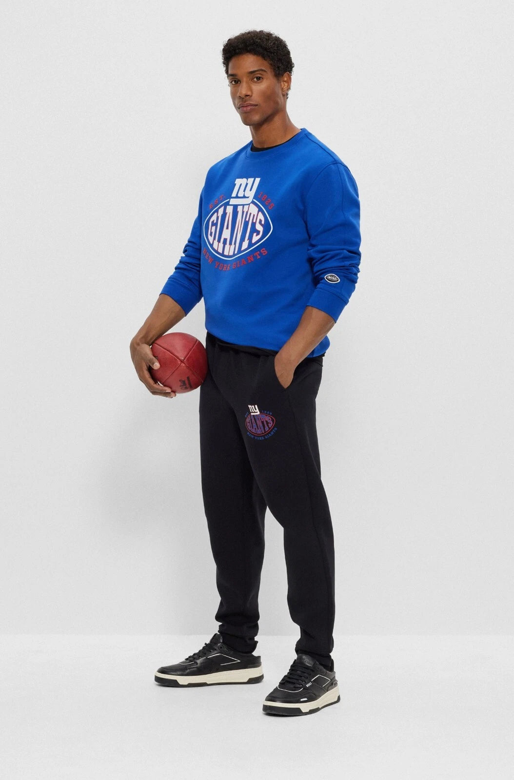 BOSS X NFL Sport NY Giants Blue Crewneck Sweatshirt Comfort Stretch - Size M