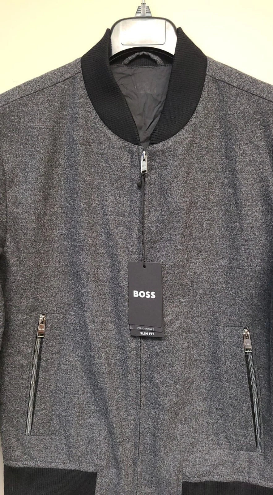 $595 - Boss Slim-Fit Bomber Jacket Performance Stretch Wool Blend - Size 38R