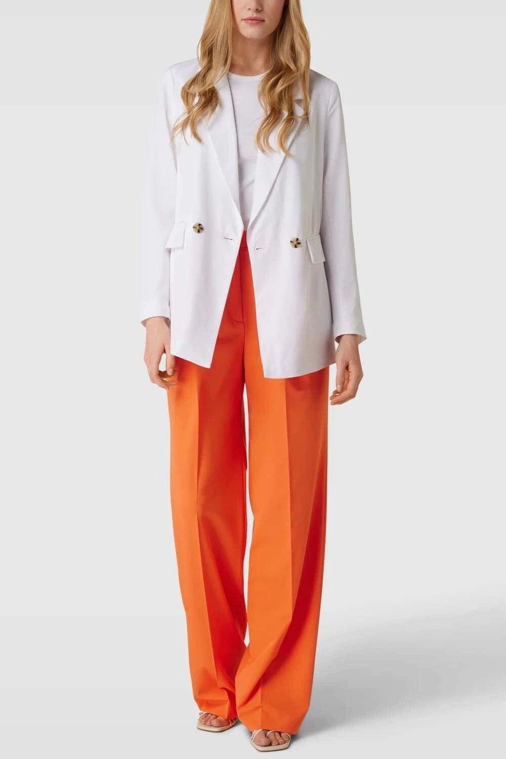 HUGO BOSS  Havira Relaxed Fit Pants Double Front Pleats in Orange - Size 4 / 26