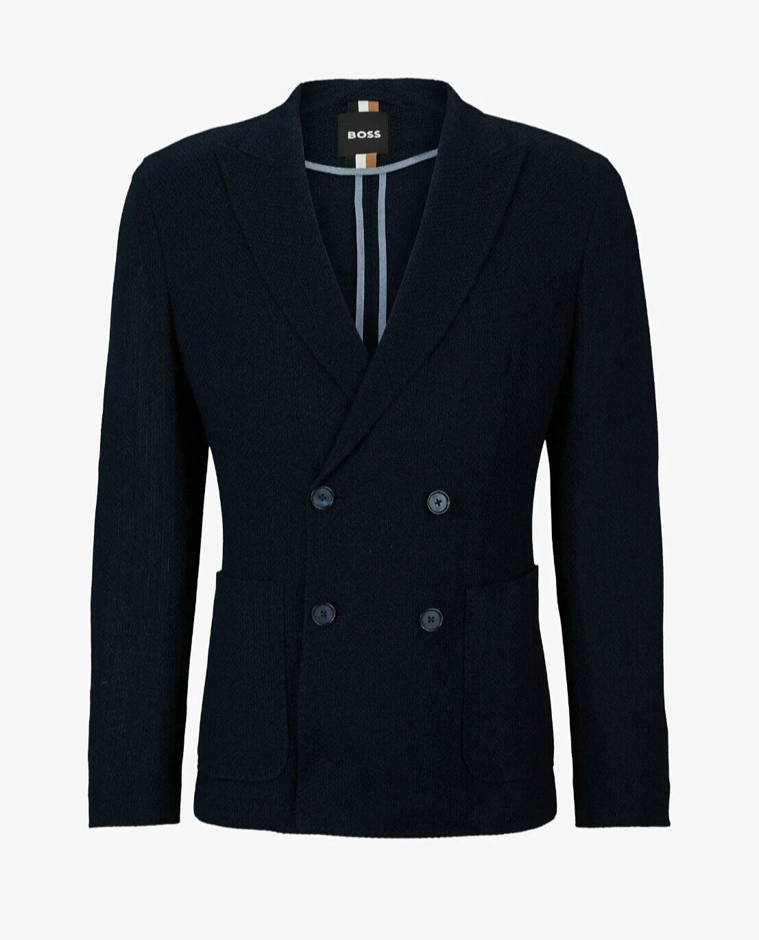 $765 BOSS Double Breasted Slim Fit Jacket Wool Blend Stretch Italian Fabric -38R