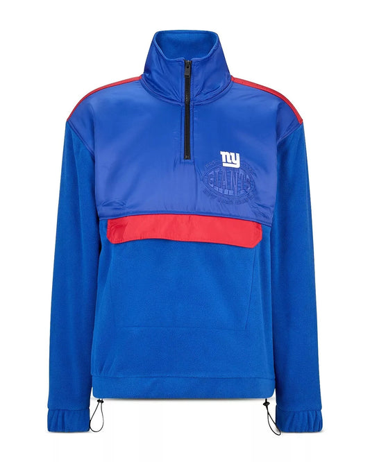 BOSS X NFL NY Giants Quarter Zip Pullover Sweatshirt in Blue - Size L